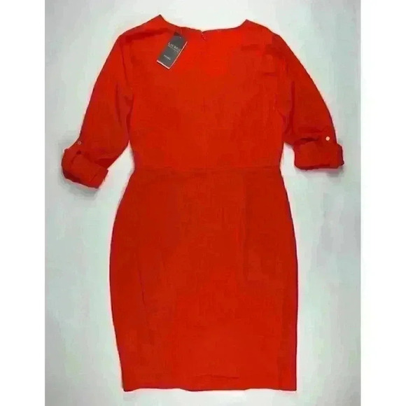 NEW! Lauren Ralph Lauren Women's 8 Buckle-Trim Georgette Shirtdress NWT $165 - Picture 2 of 3